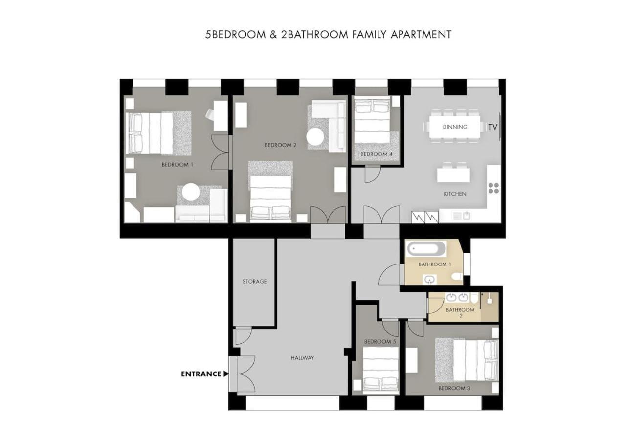 5Br 2Bath Family Apt 5Mins To Wenceslas Square Prague Ngoại thất bức ảnh